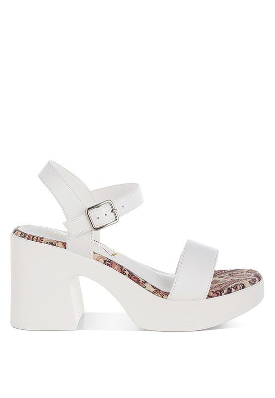 Kolata Faux Leather Pin Buckle Platform Heels - Golden Hour Boutique