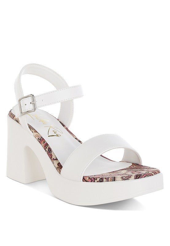 Kolata Faux Leather Pin Buckle Platform Heels - Golden Hour Boutique