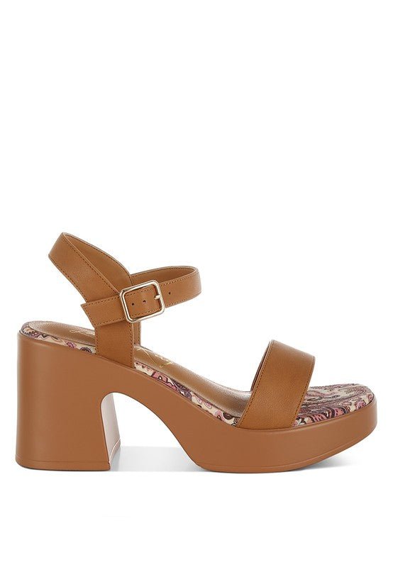 Kolata Faux Leather Pin Buckle Platform Heels - Golden Hour Boutique