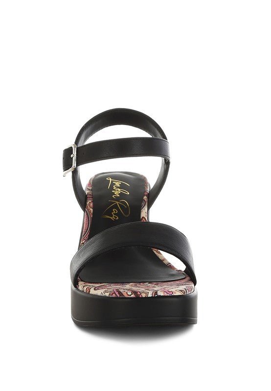 Kolata Faux Leather Pin Buckle Platform Heels - Golden Hour Boutique