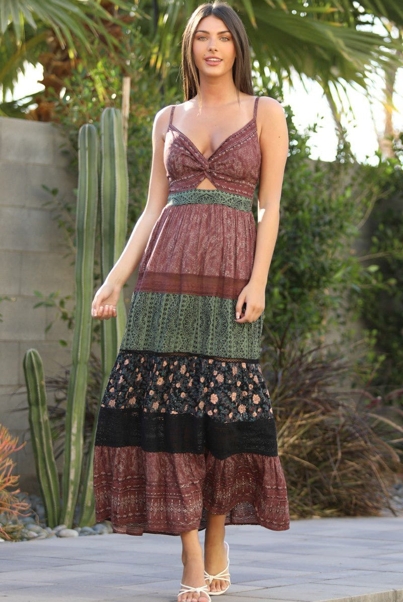 Mixed Feelings Patchwork Maxi Dress - Golden Hour Boutiquemaxi dresses