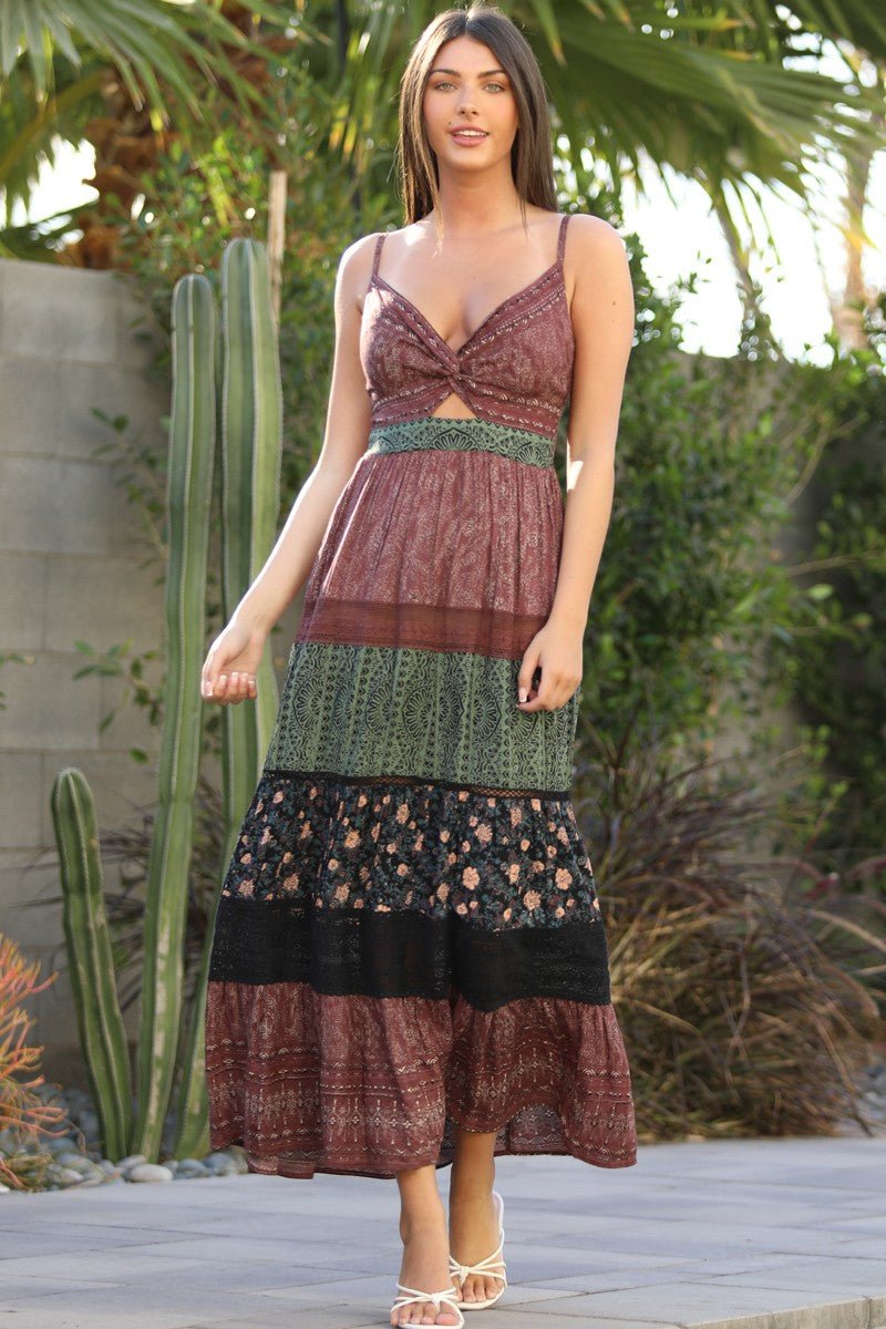 Mixed Feelings Patchwork Maxi Dress - Golden Hour Boutiquemaxi dresses