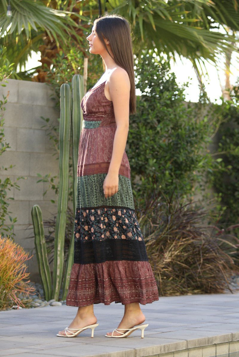 Mixed Feelings Patchwork Maxi Dress - Golden Hour Boutiquemaxi dresses