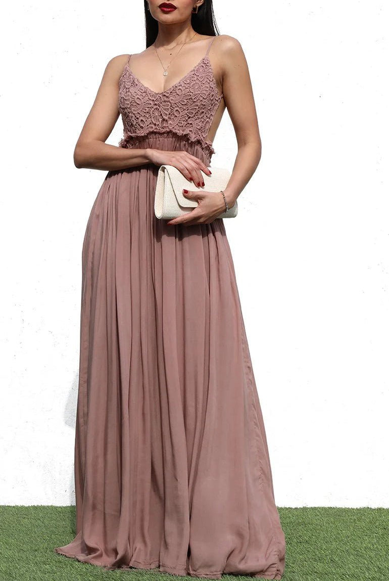 Mocha Whisper Lace Maxi Dress - Golden Hour Boutiquemaxi dresses