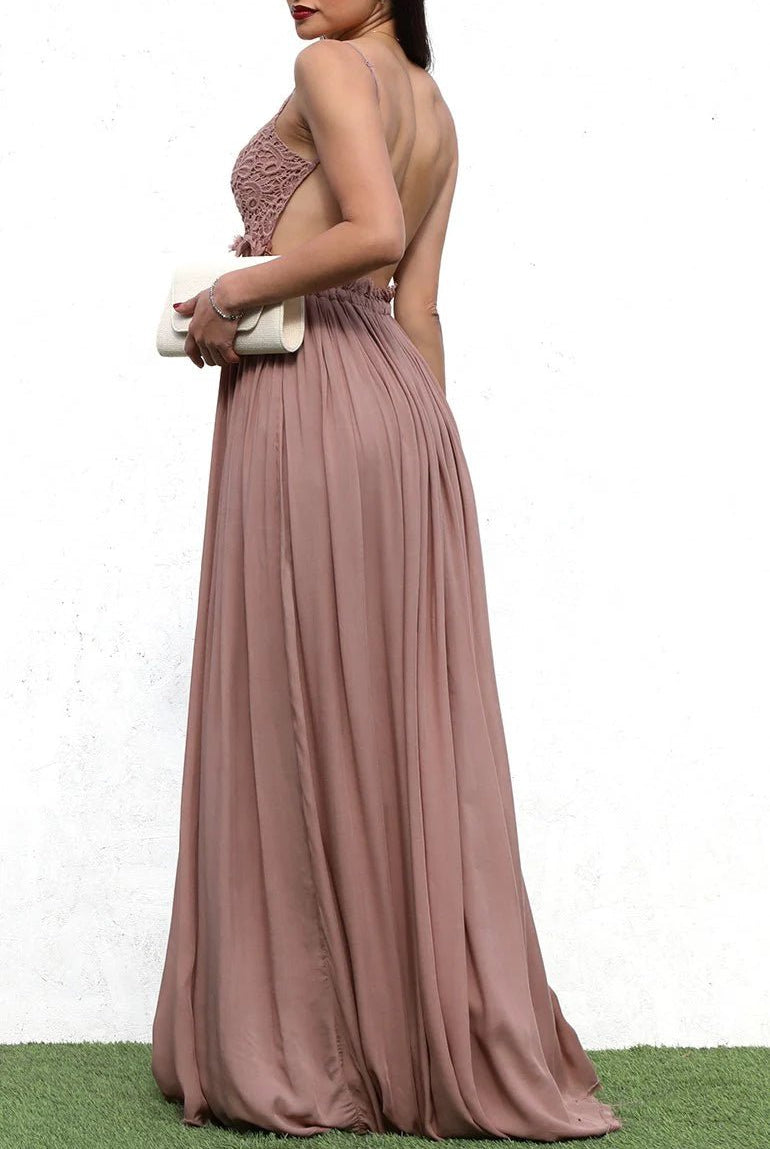 Mocha Whisper Lace Maxi Dress - Golden Hour Boutiquemaxi dresses