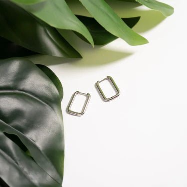 Modern Rectangle Huggie Earrings - Golden Hour BoutiqueEarrings