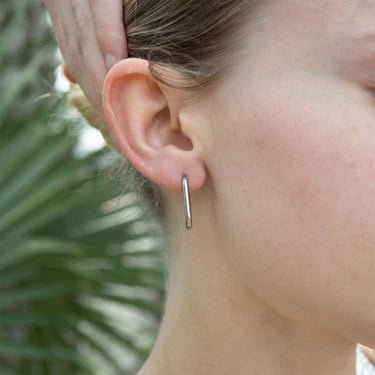 Modern Rectangle Huggie Earrings - Golden Hour BoutiqueEarrings