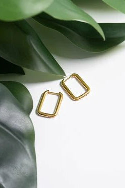 Modern Rectangle Huggie Earrings - Golden Hour BoutiqueEarrings