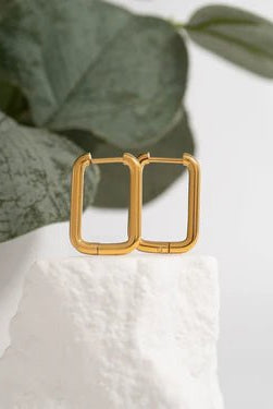 Modern Rectangle Huggie Earrings - Golden Hour BoutiqueEarrings