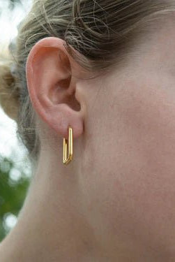 Modern Rectangle Huggie Earrings - Golden Hour BoutiqueEarrings