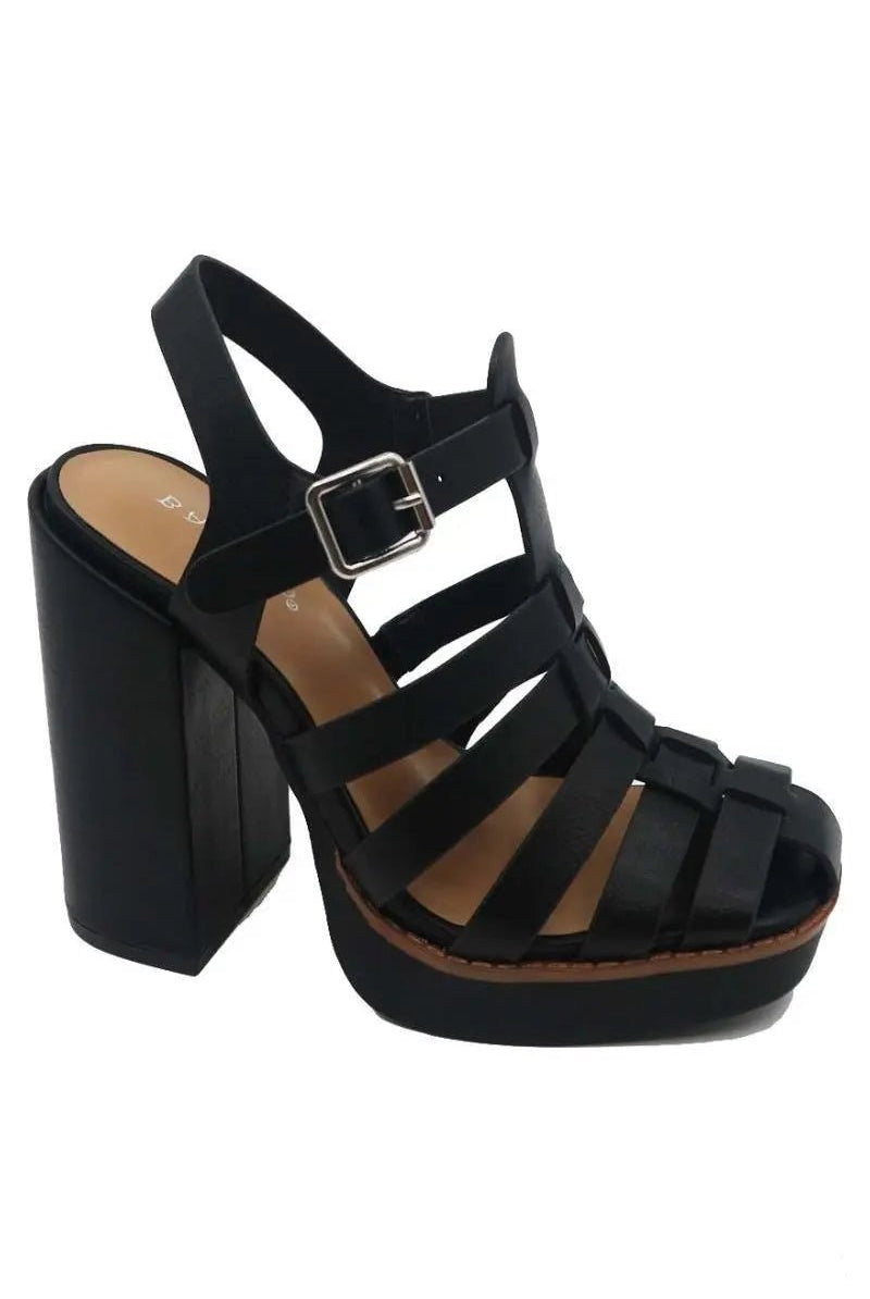 Next Step Strap Chunky Heels - Golden Hour BoutiqueHeels