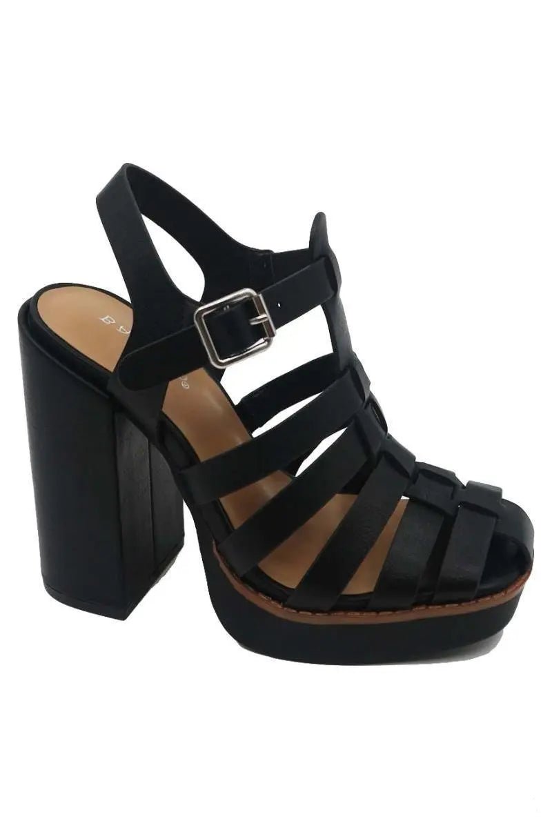 Next Step Strap Chunky Heels - Golden Hour BoutiqueHeels