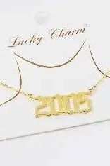 Old English Birth Year Gold Necklace - Golden Hour BoutiqueNecklaces