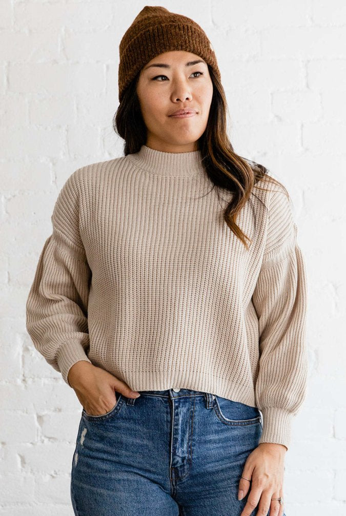Quiet Confidence Mock Neck Sweater - Golden Hour BoutiqueSweater