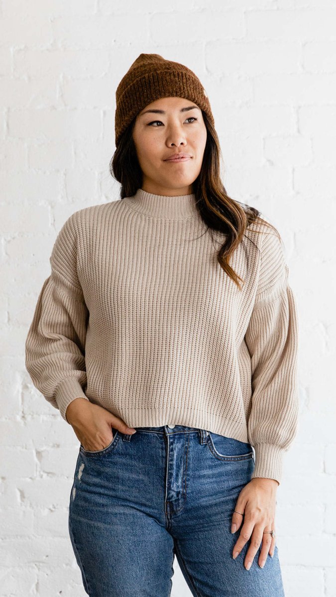 Quiet Confidence Mock Neck Sweater - Golden Hour BoutiqueSweater