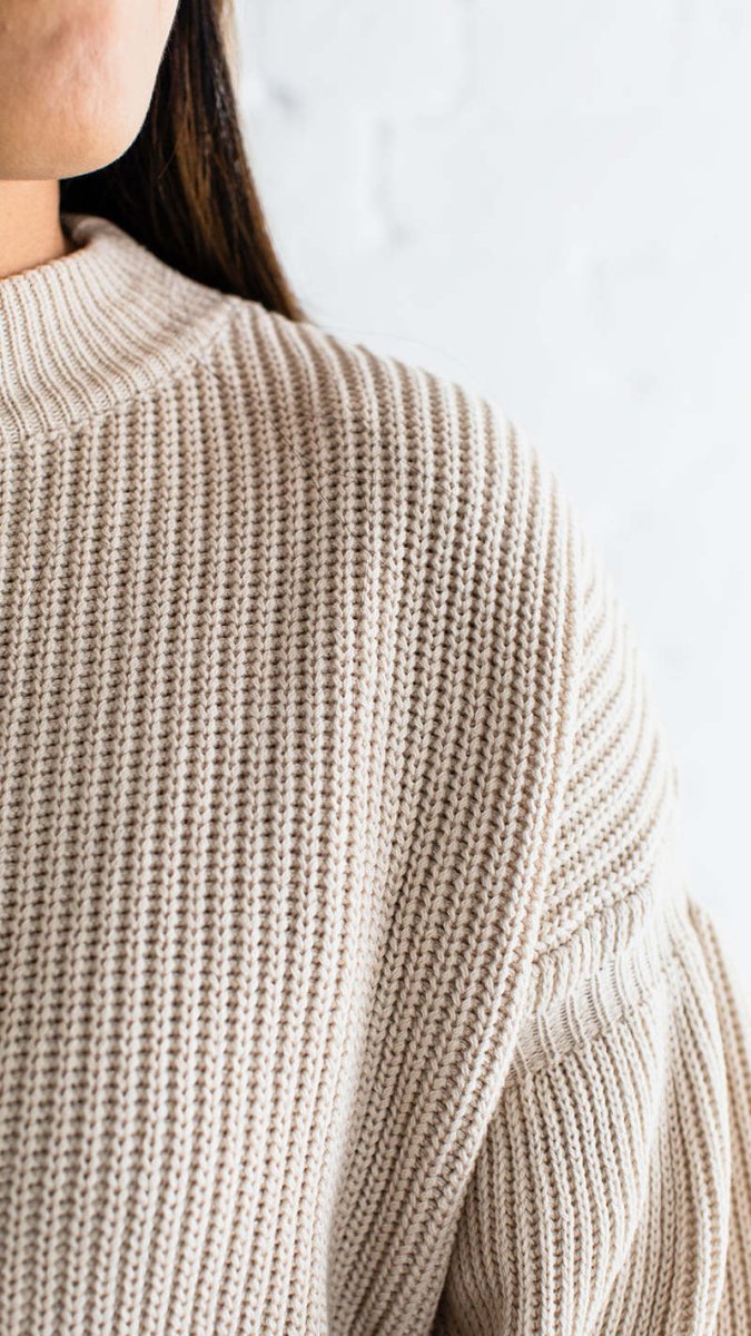 Quiet Confidence Mock Neck Sweater - Golden Hour BoutiqueSweater
