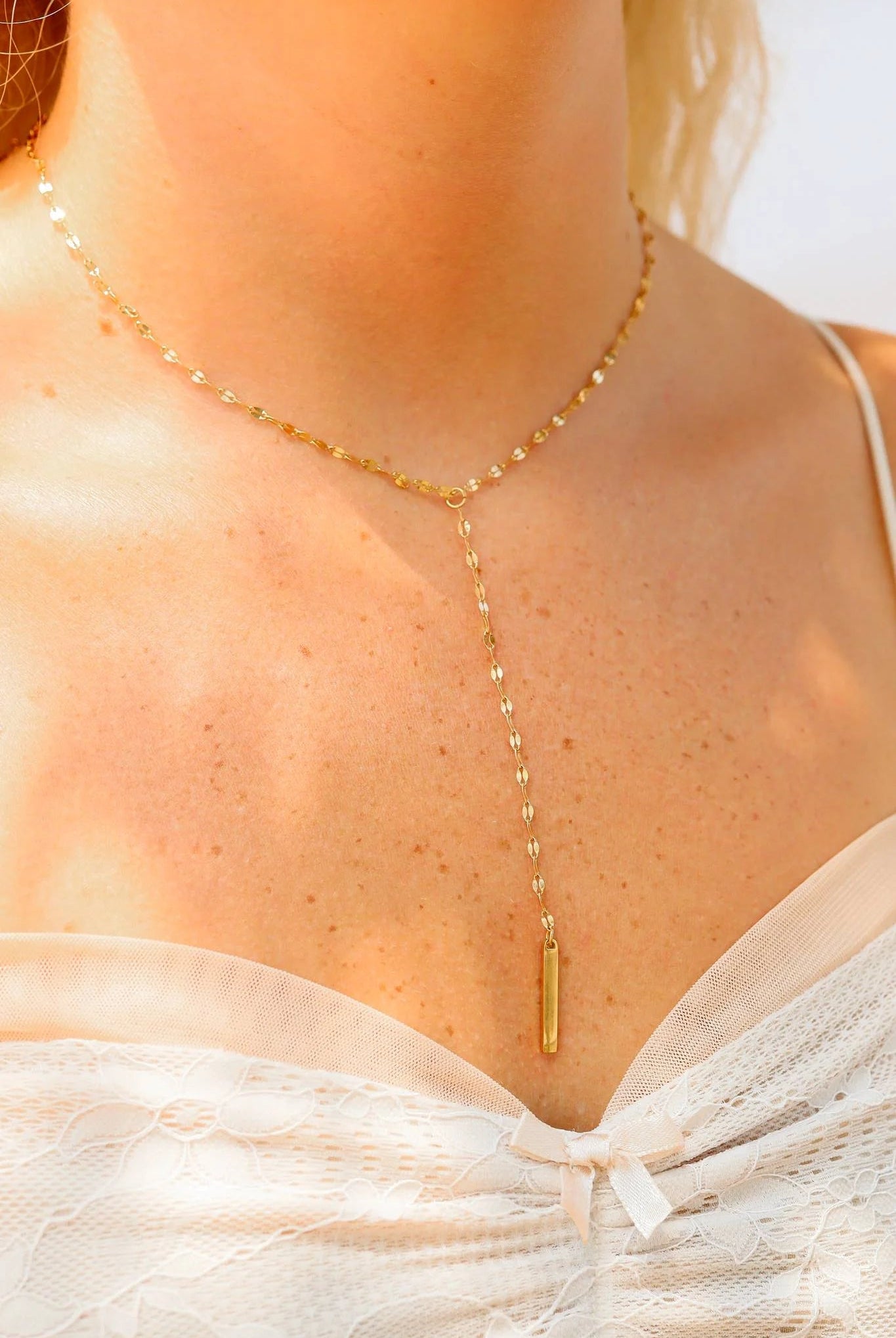 Shimmer Drop Necklace - Golden Hour BoutiqueNecklaces