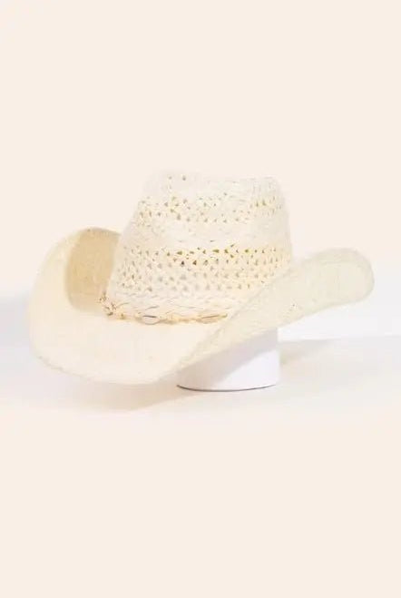 Straw Cowrie Shell Cowboy Hat - Golden Hour BoutiqueHats