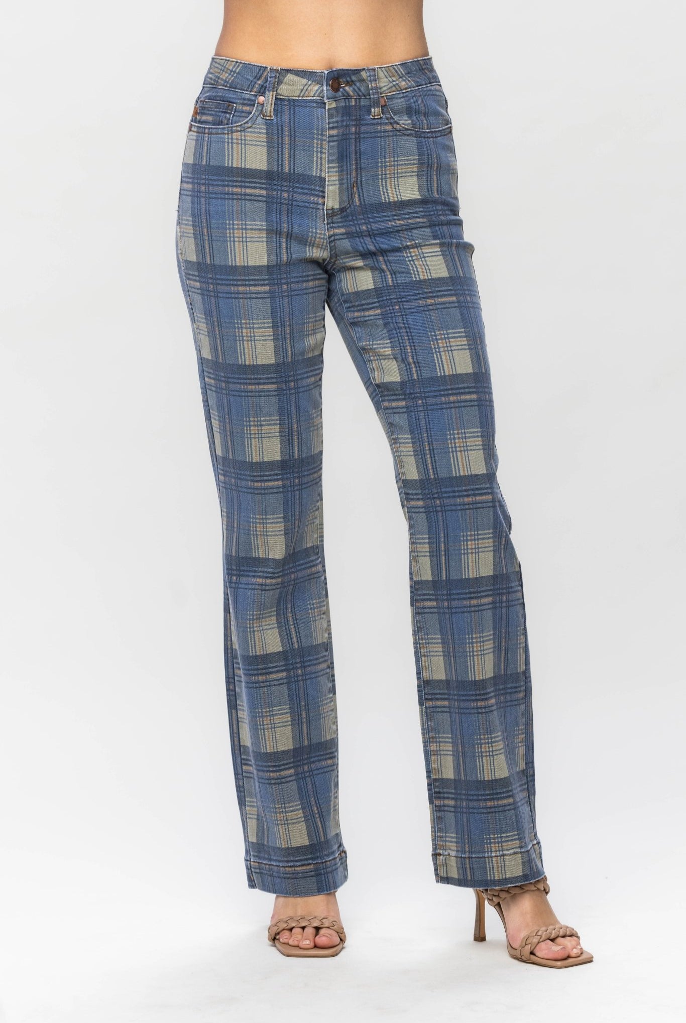 Sunday Stroll Plaid Jeans - Golden Hour BoutiqueJeans