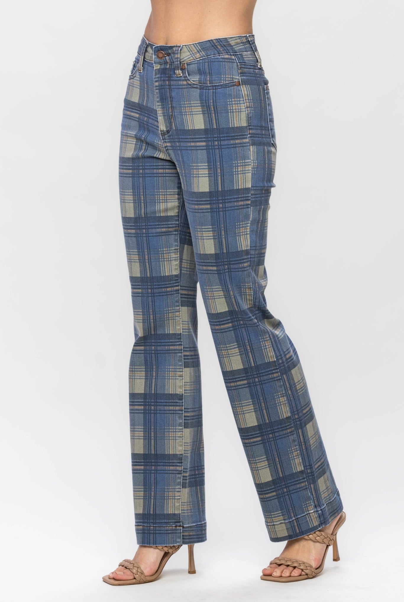 Sunday Stroll Plaid Jeans - Golden Hour BoutiqueJeans