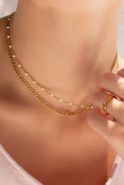 White Confetti Necklace - Golden Hour BoutiqueNecklaces