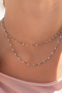 White Confetti Necklace - Golden Hour BoutiqueNecklaces