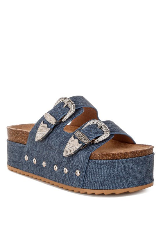 Zaphod Faux Leather Flatform Slip Ons - Golden Hour Boutique