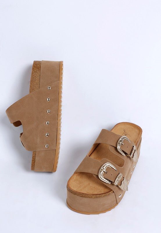 Zaphod Faux Leather Flatform Slip Ons - Golden Hour Boutique