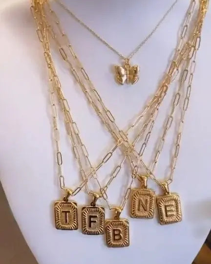 Lucy Letter Plate Necklace