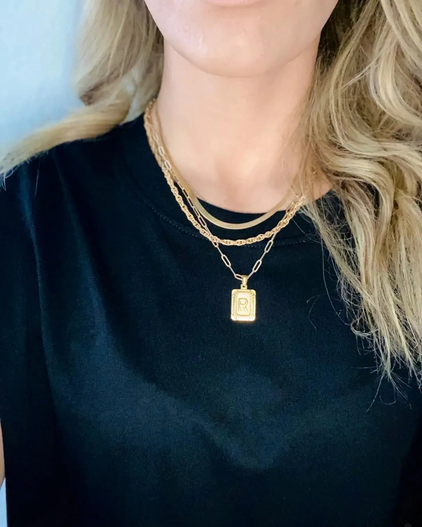 Lucy Letter Plate Necklace