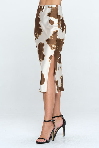 Western Style Printed Midi Skirt