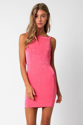 Pop Of Pink Twist Back Dress
