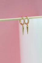 18k Spike Huggie Hoops 