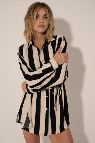 Monochrome Moment Stripe Romper