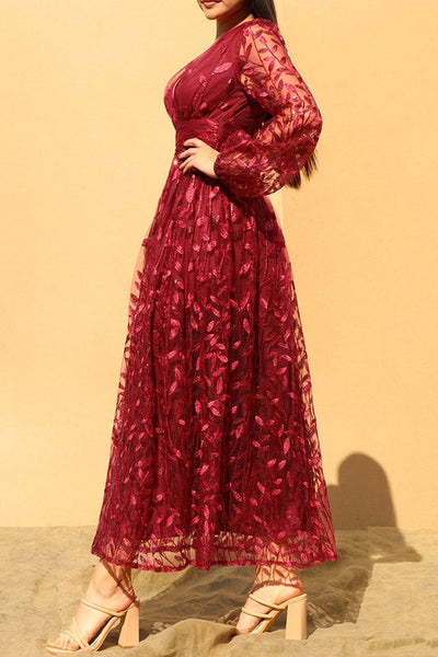 Dazzling Sequin Mesh Midi Dress