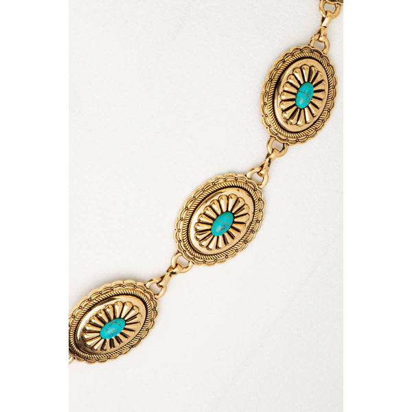 Oval Turquoise Disc Chain Belt