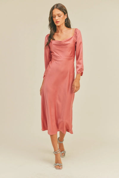 Delicate Soul Satin Midi Dress