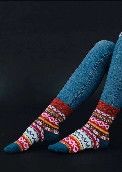 Pattern Crew Socks