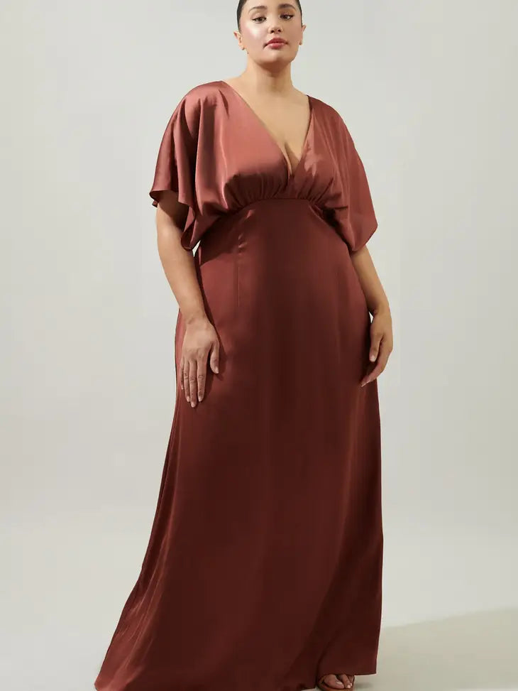 Sunset Soiree Copper Maxi Dress