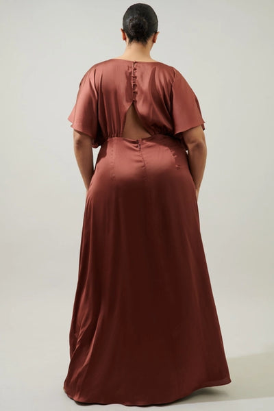 Sunset Soiree Copper Maxi Dress