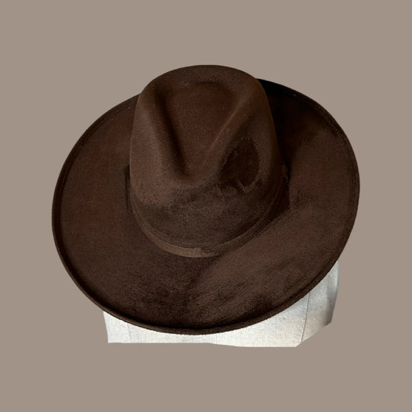 Rolled Up Suede Rancher Hat