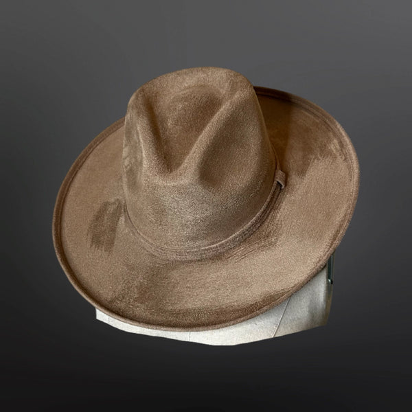 Rolled Up Suede Rancher Hat