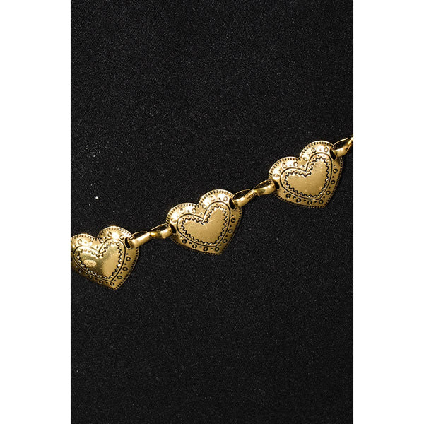Gold Heart Link Chain Belt