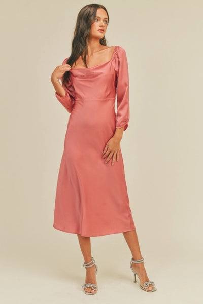 Delicate Soul Satin Midi Dress