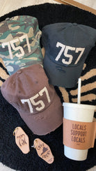 757 Area Code Ball Caps - Golden Hour Boutique