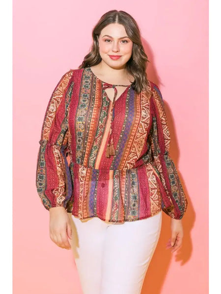 Gradient Peplum Blouse