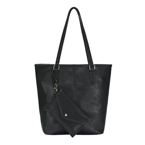 Caroline Stitch Tote Bag | Black