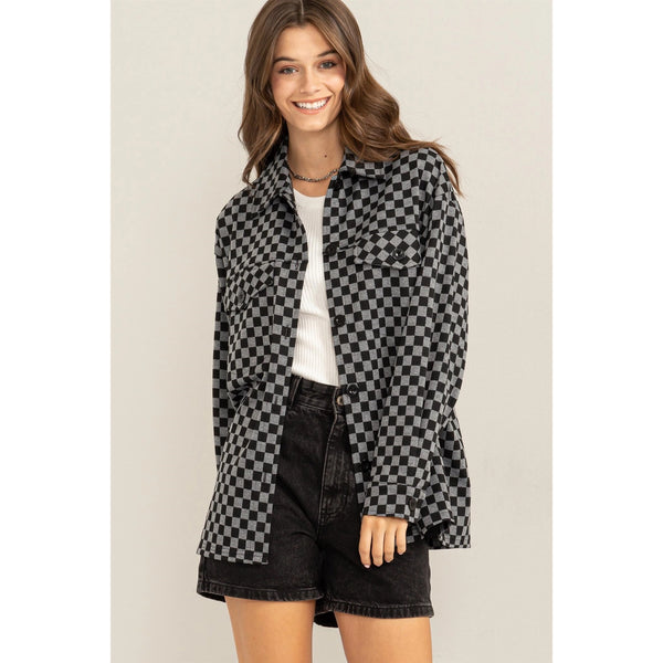 Easy Going Checkered Shacket