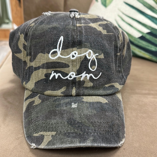 Dog Mom Camo Ball Cap
