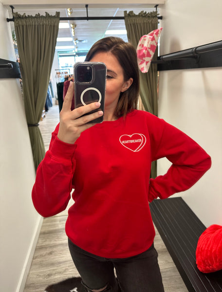 Embroidered Heart Crewneck